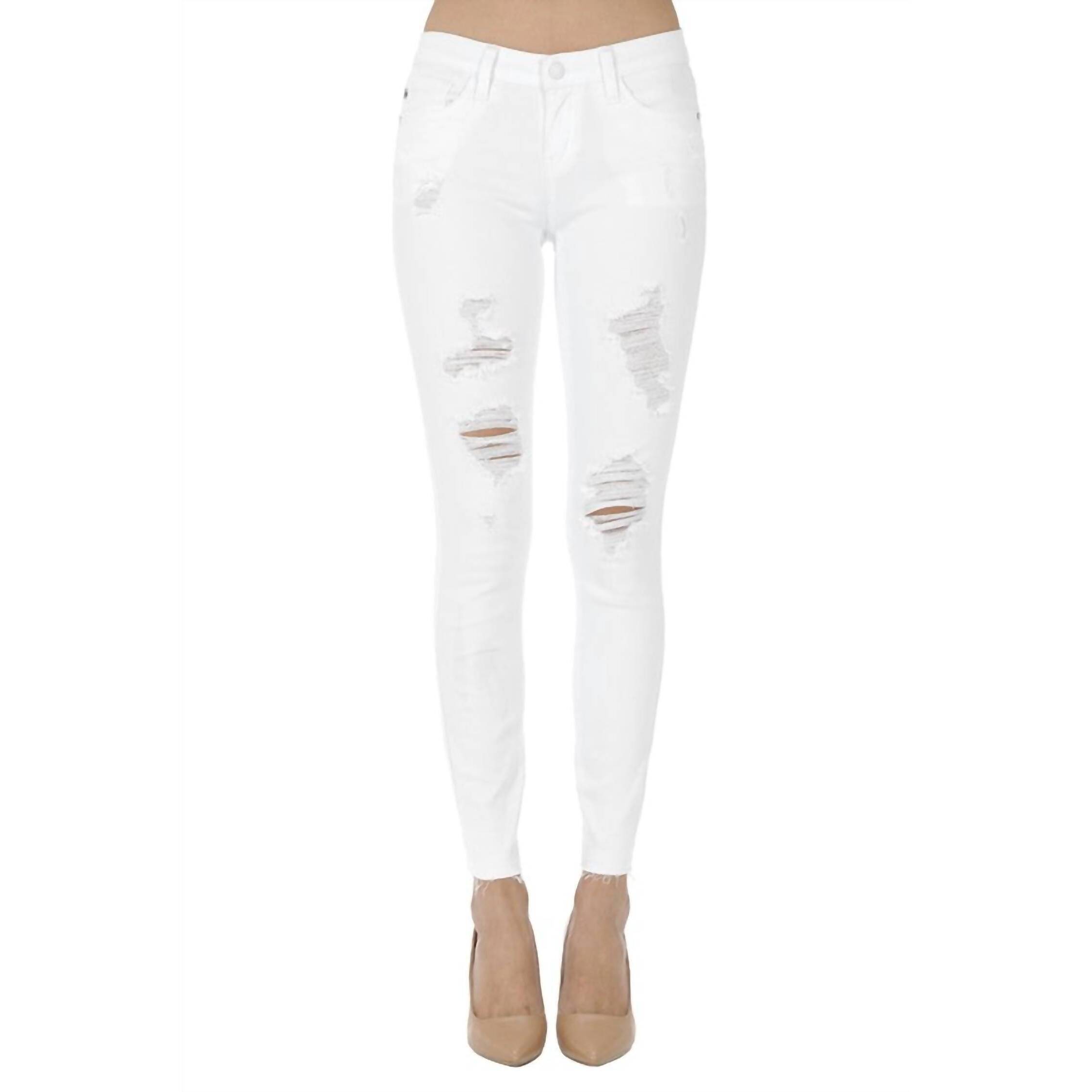 New Judy Blue Destroyed Skinny Jean In White
